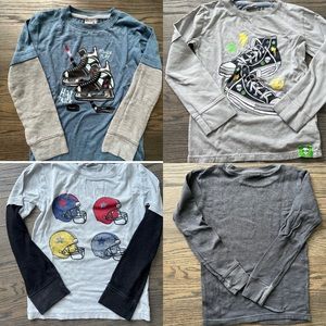 Bundle of 4 long sleeve shirt bundle- Mish Boys - size 7